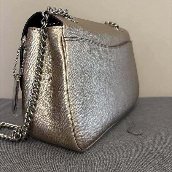 NWOT Coach Cassidy Crossbody Purse in Platinum Silver Metallic Leather - Picture 16 of 16
